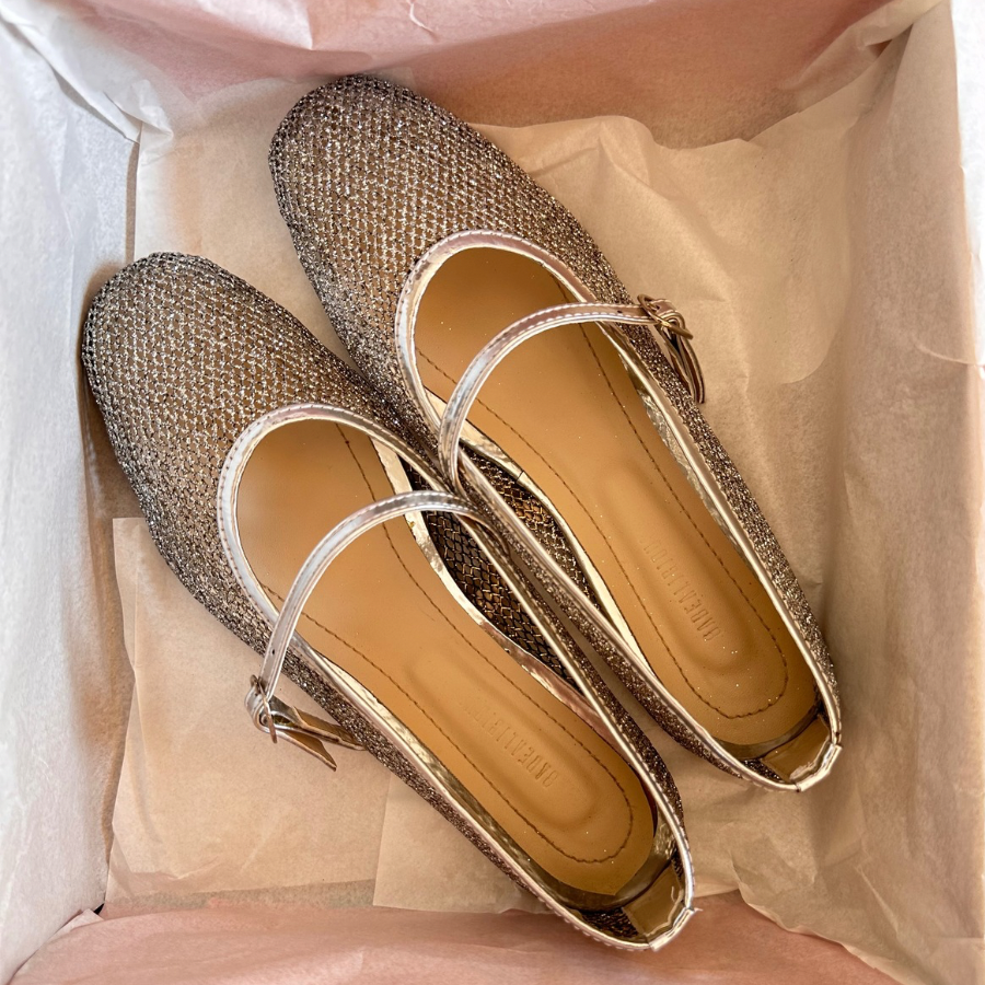 BAILATIRA SILVER FISHNET FLATS