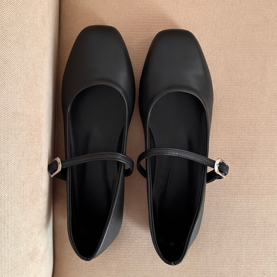 BAILATIRA BLACK FLATS (Square-Toe)