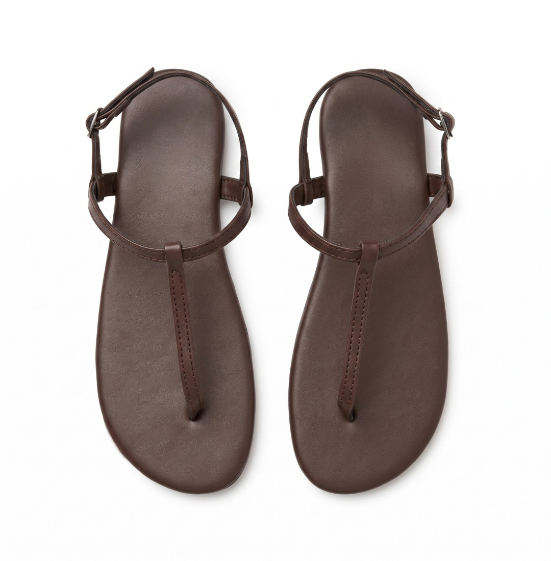 TIRIA BROWN THONG SANDALS