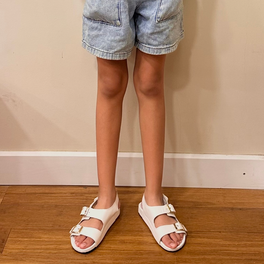 White Double-Strap Sandals for Kids