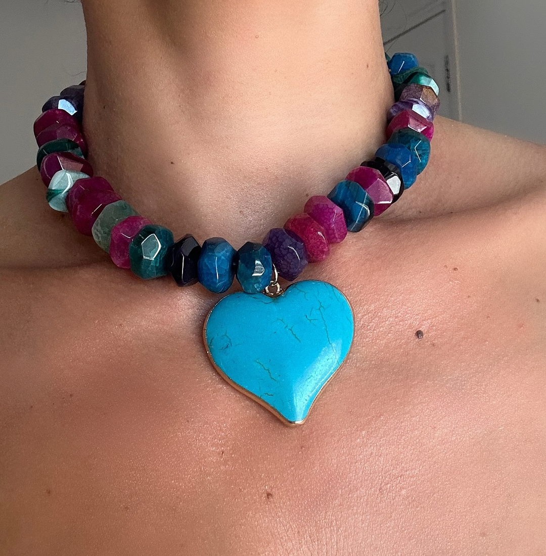 Heart Gemstone Necklace