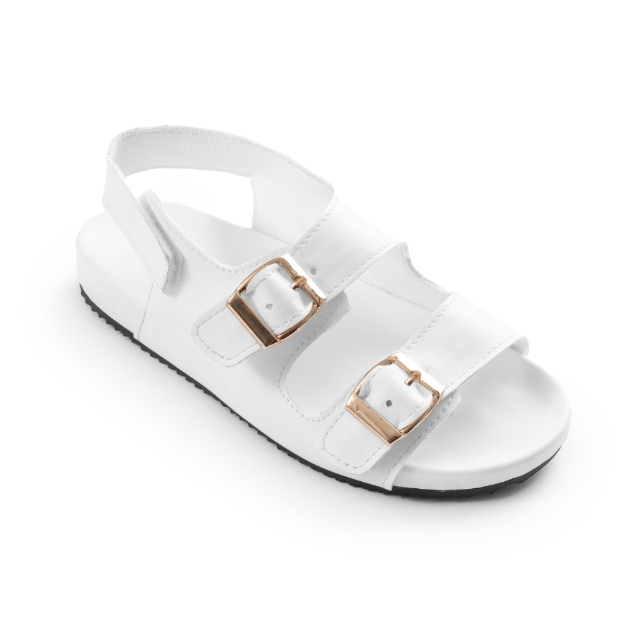 White Double-Strap Sandals for Kids