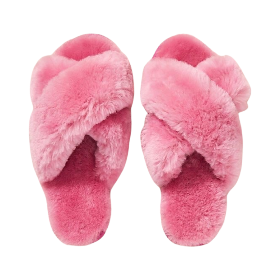 PINK OPEN-FLUFF SLIPPER