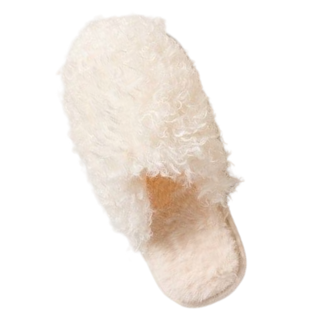 OFF WHITE CLOSED-FLUFF SLIPPER