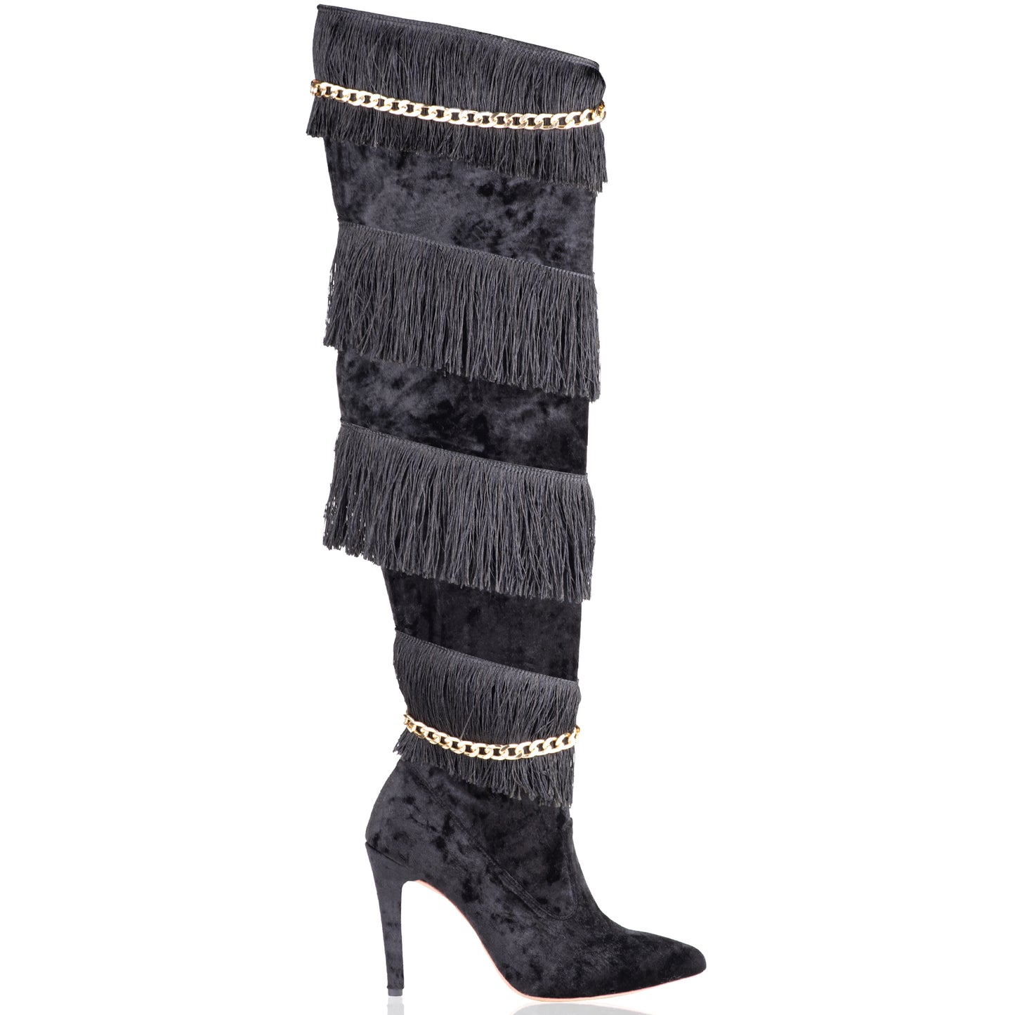VELLOSSA BLACK OVER-THE-KNEE BOOTS