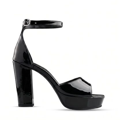 BELLA BLACK PLATFORM HEELS
