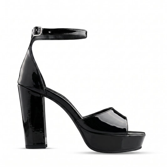 BELLA BLACK PLATFORM HEELS