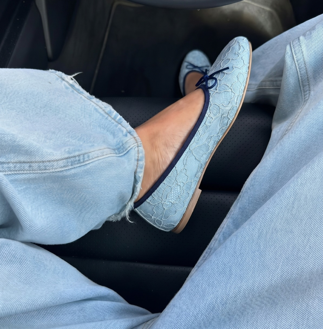 BAILA LACE ICE BLUE FLATS