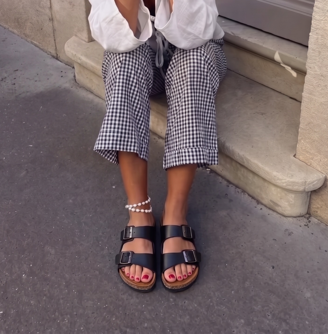 TERRA BLACK DOUBLE STRAP SANDALS