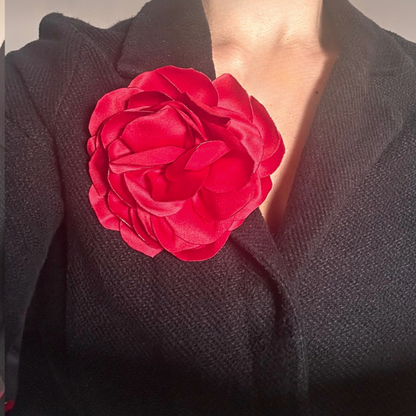 Chunky Red Flower Pin