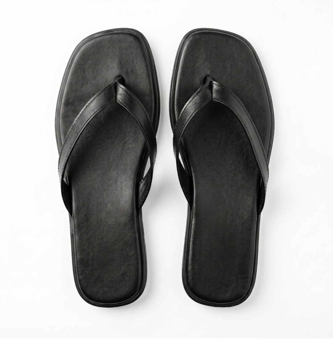 STRADA BLACK FLIP FLOPS