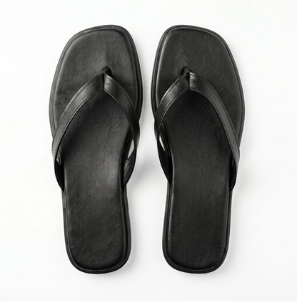 STRADA BLACK FLIP FLOPS