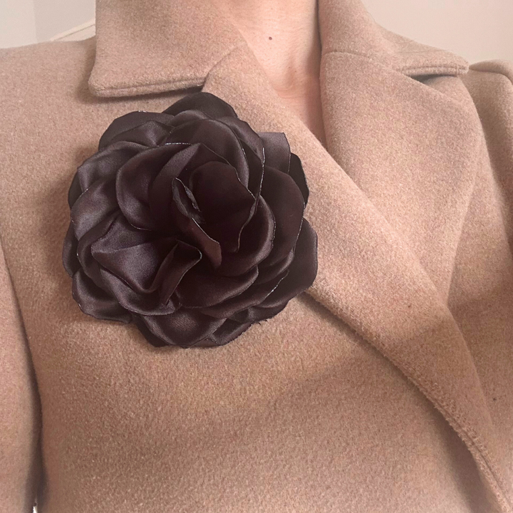 Chunky Brown Flower Pin