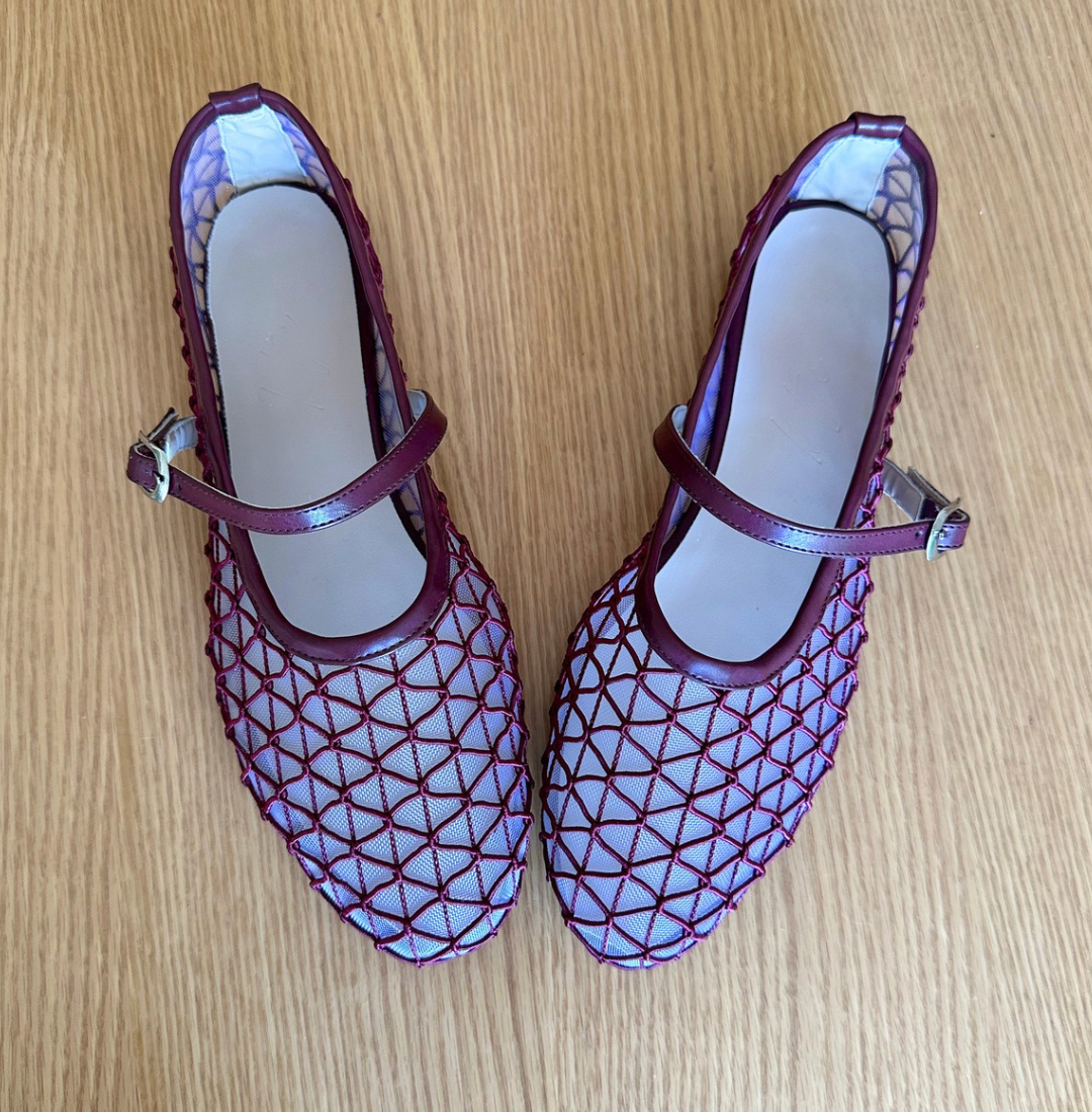 BAILATIRA AIR MESH DEEP RED FLATS
