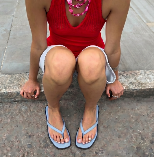 STRADA ICE BLUE FLIP FLOPS