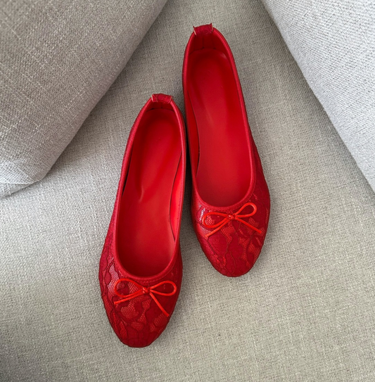 BAILA LACE TOMATO RED FLATS