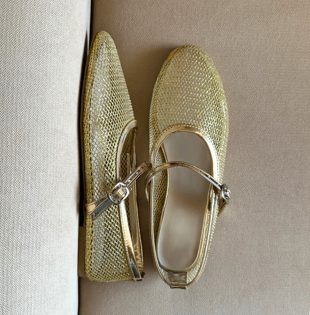 BAILATIRA GOLD FISHNET FLATS