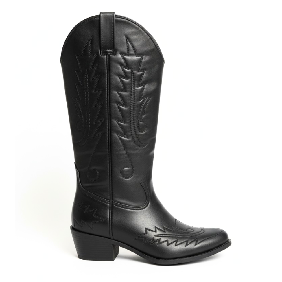 BOYERO BLACK COWBOY BOOTS