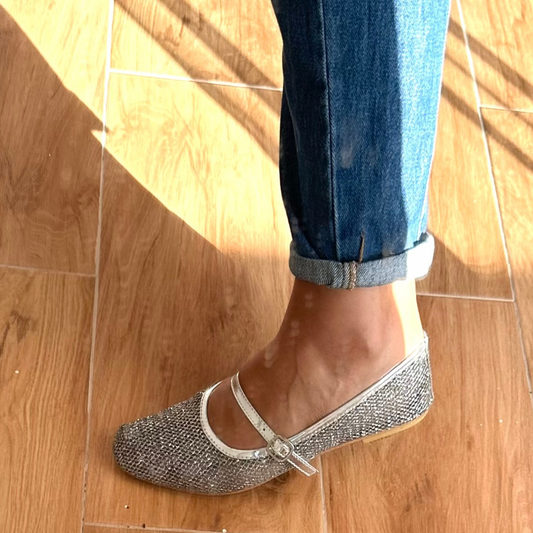 BAILATIRA SILVER FISHNET FLATS