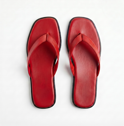 STRADA RED FLIP FLOPS