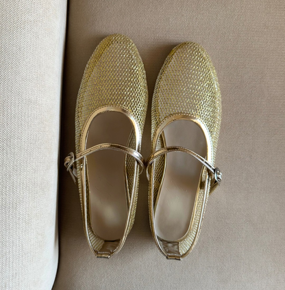 BAILATIRA GOLD FISHNET FLATS