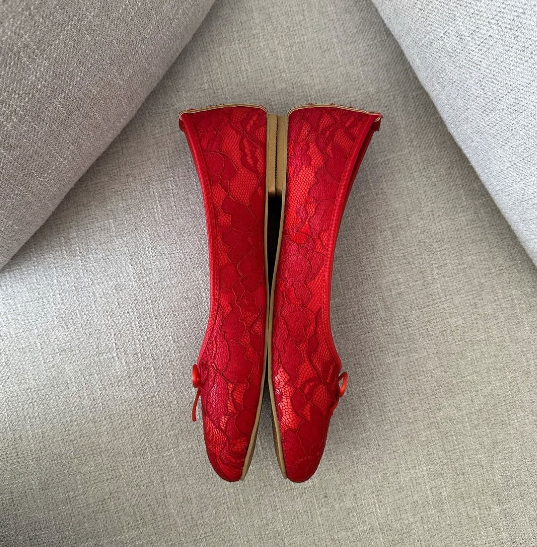 BAILA LACE TOMATO RED FLATS