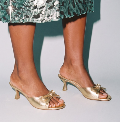 FIOCCA GOLD MULE SANDALS
