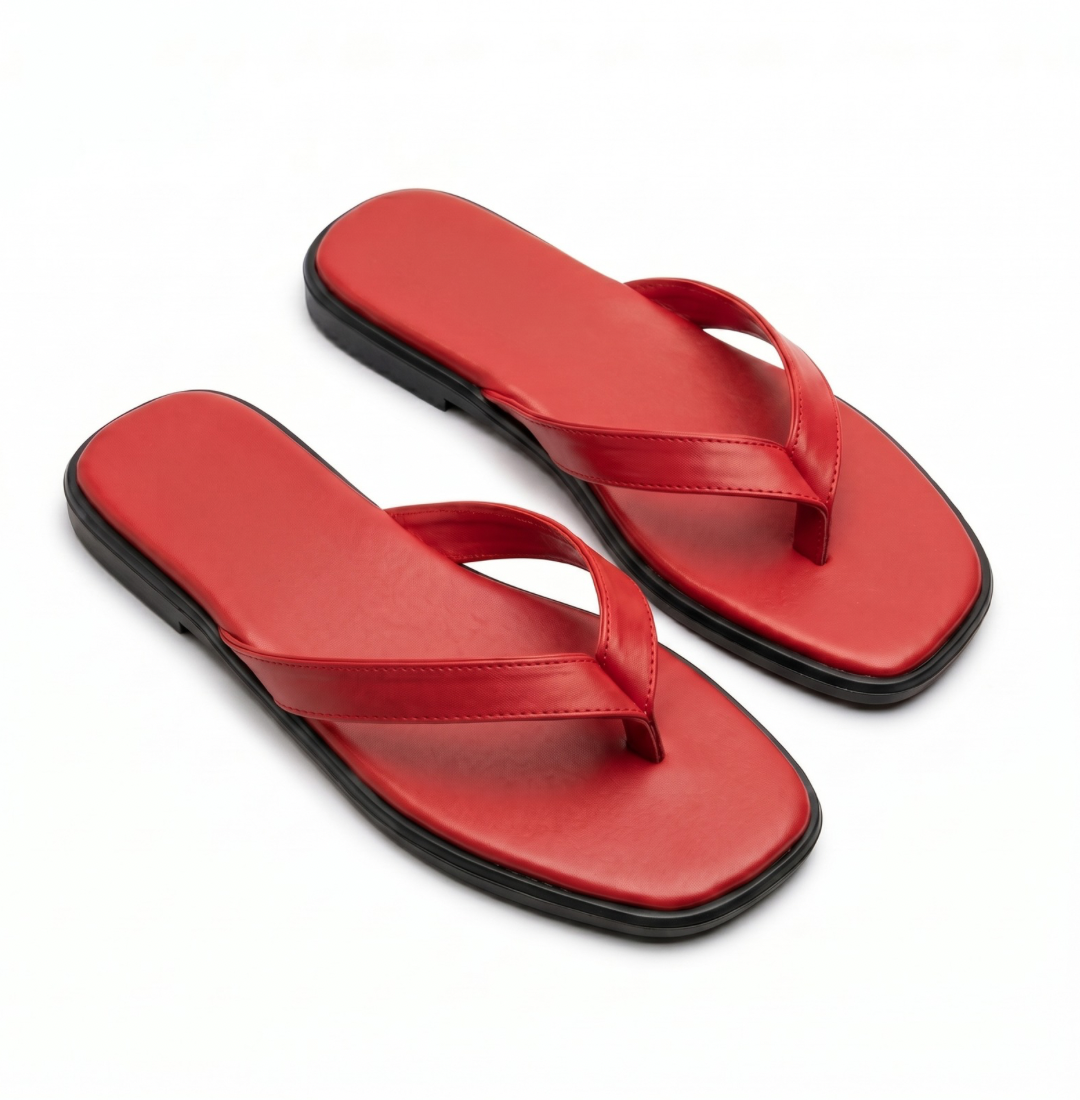 STRADA RED FLIP FLOPS