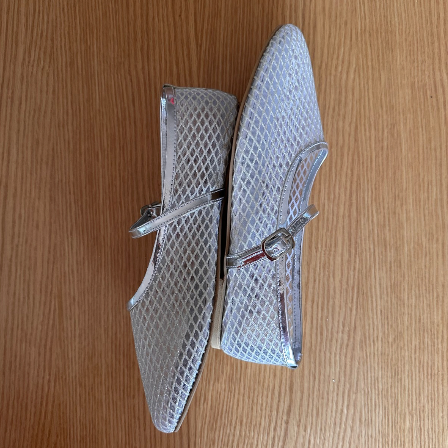 BAILATIRA ICY SILVER FISHNET FLATS