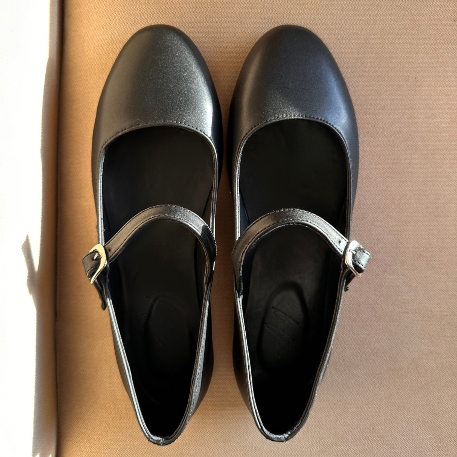 BAILATIRA BLACK FLATS (Round-Toe)