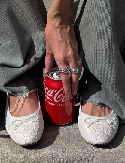 BAILA LACE WHITE FLATS