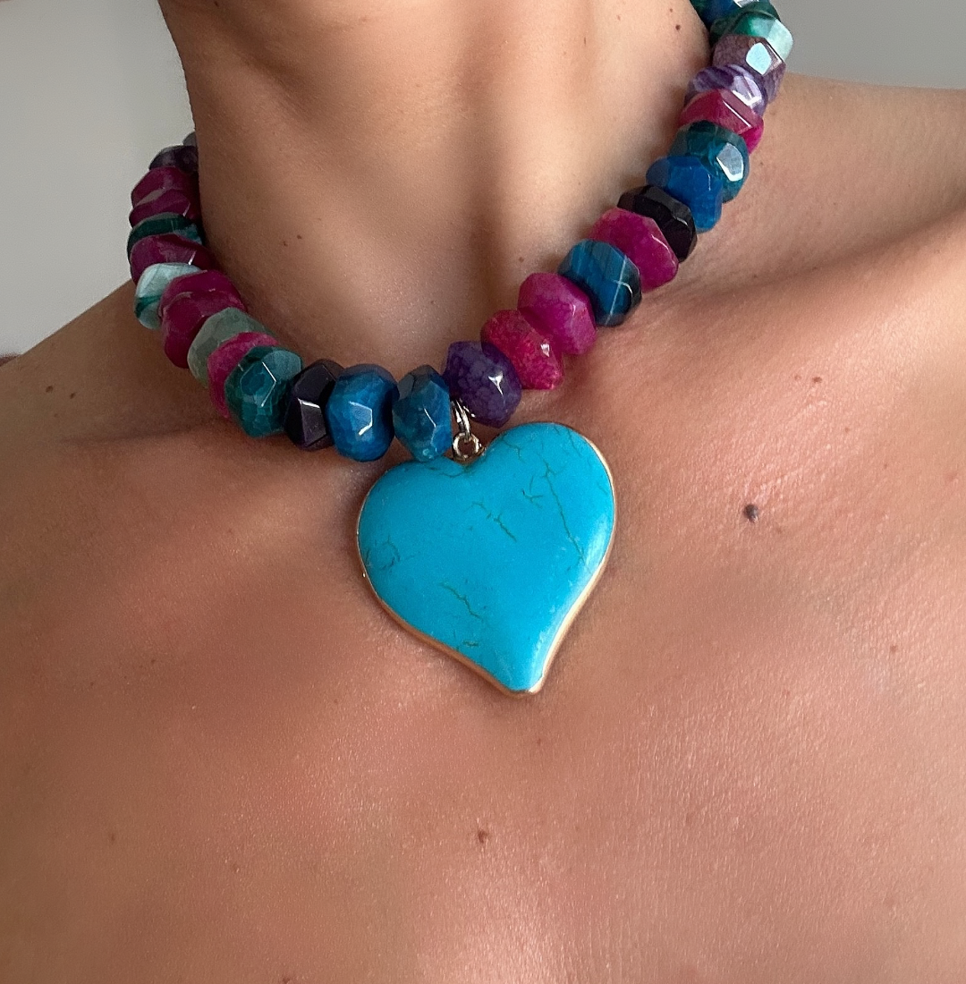 Heart Gemstone Necklace