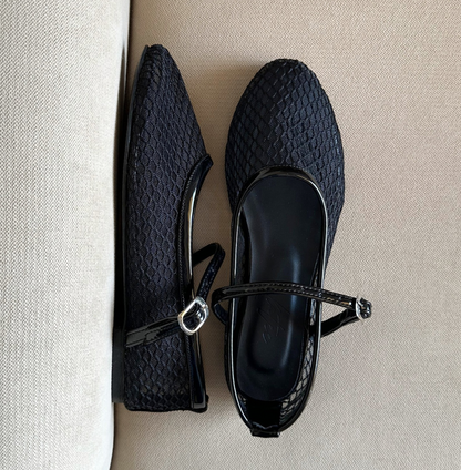 BAILATIRA BLACK FISHNET FLATS