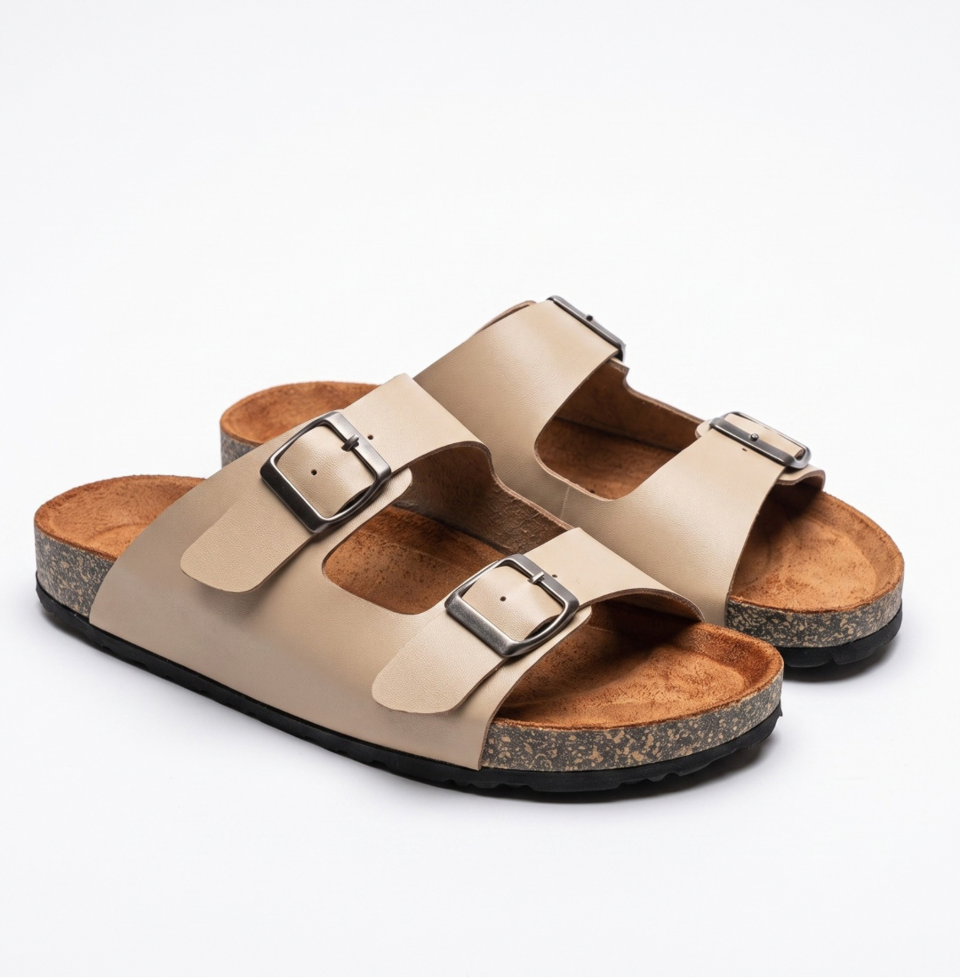 TERRA BEIGE DOUBLE STRAP SANDALS