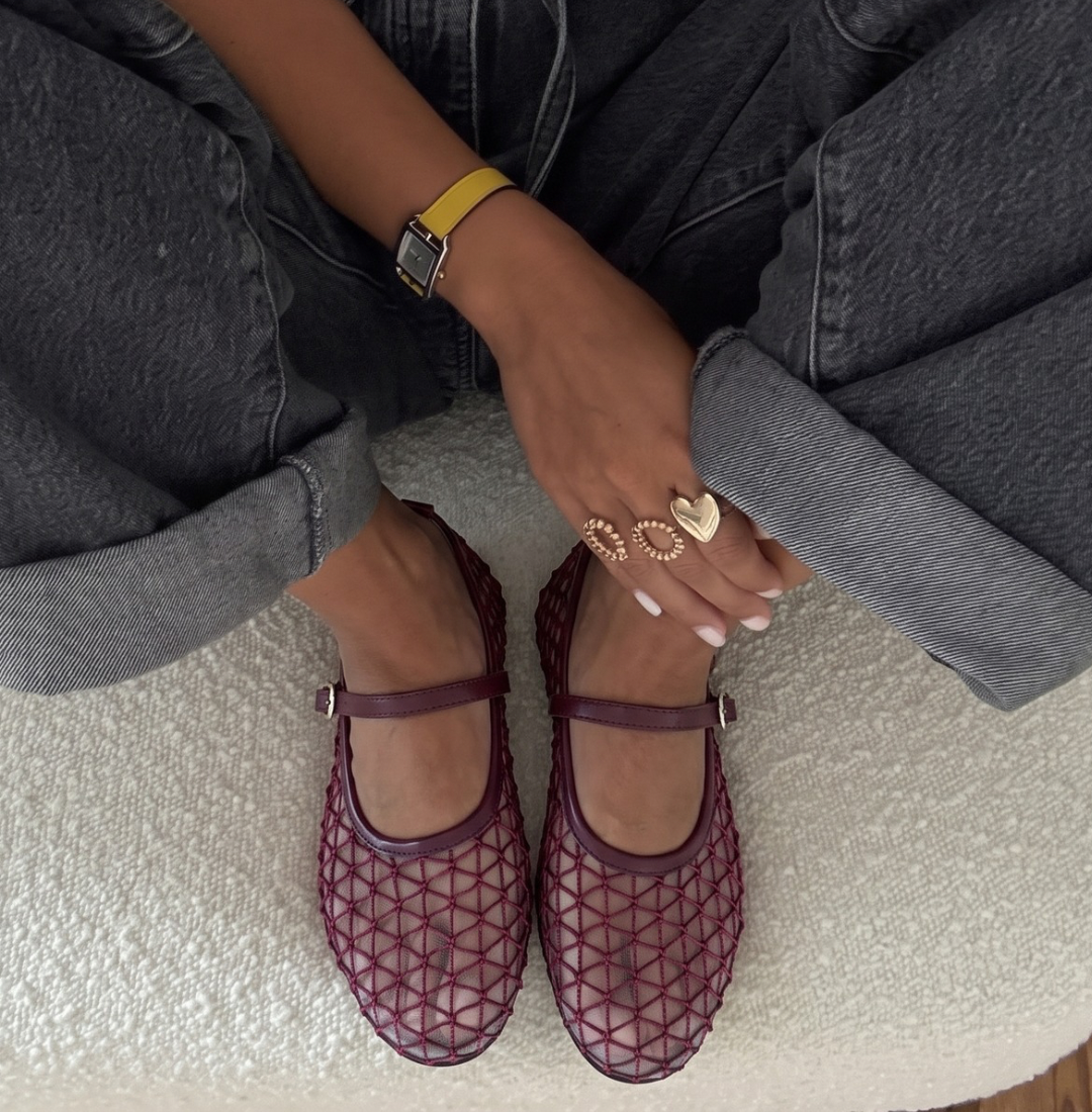 BAILATIRA AIR MESH DEEP RED FLATS
