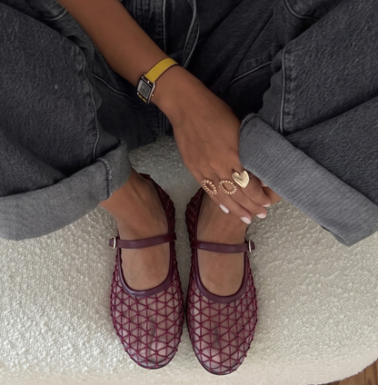 BAILATIRA AIR MESH DEEP RED FLATS