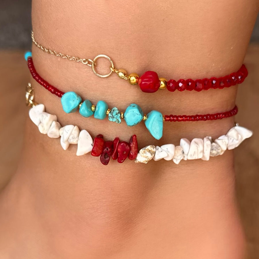 Multi Color Asymetrical Layered Anklet