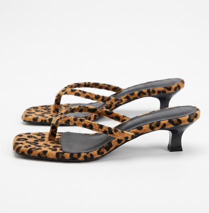 CATENA LEOPARD THONG KITTEN SANDALS