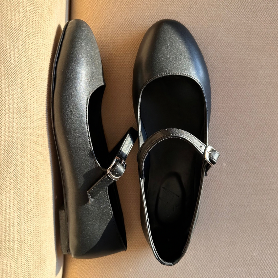 BAILATIRA BLACK FLATS (Round-Toe)