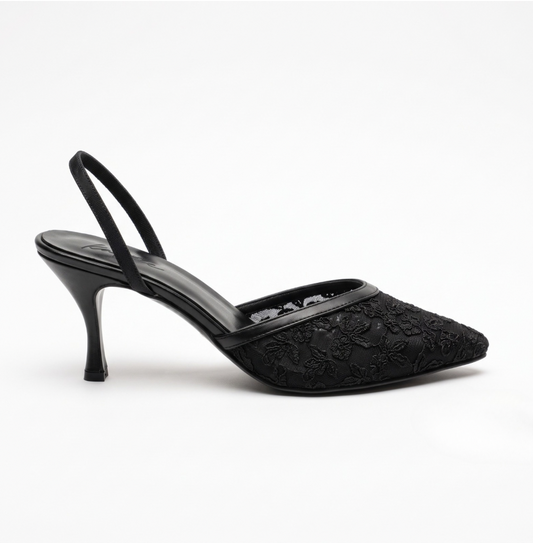 FLORALIA BLACK SANDALS