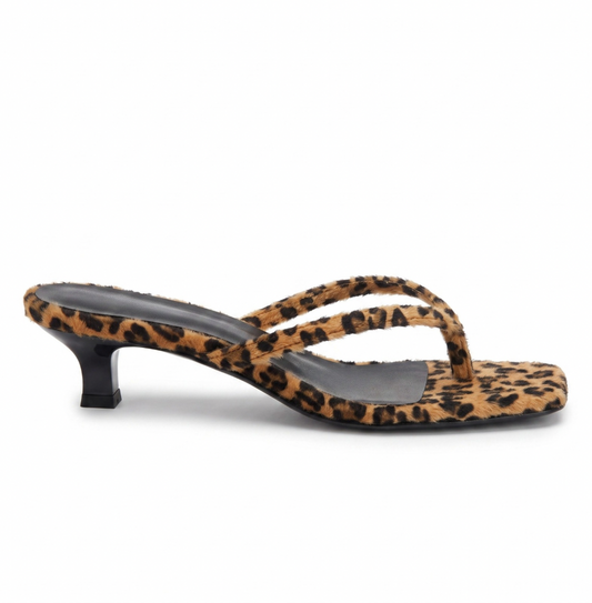 CATENA LEOPARD THONG KITTEN SANDALS