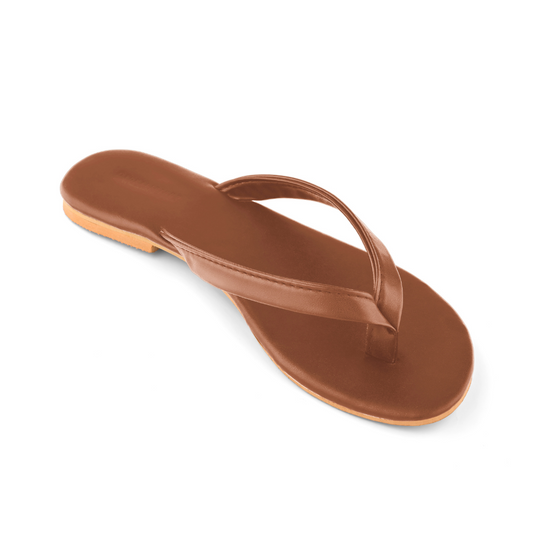 URBANA BROWN STREET-STYLE FLIP FLOPS