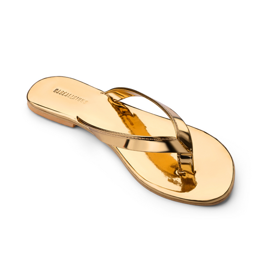 URBANA GOLD STREET-STYLE FLIP FLOPS