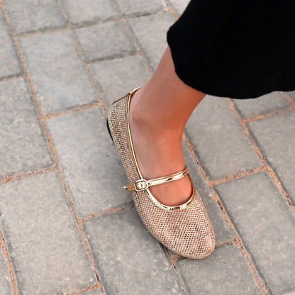 BAILATIRA GOLD FISHNET FLATS