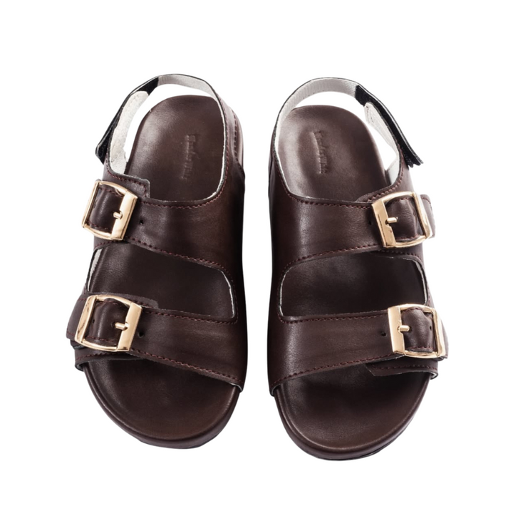Brown Double-Strap Sandals for Kids