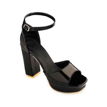 BELLA BLACK PLATFORM HEELS