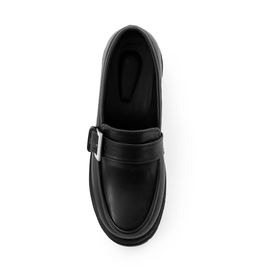 MASSIVO BUCKLED BLACK LOAFERS