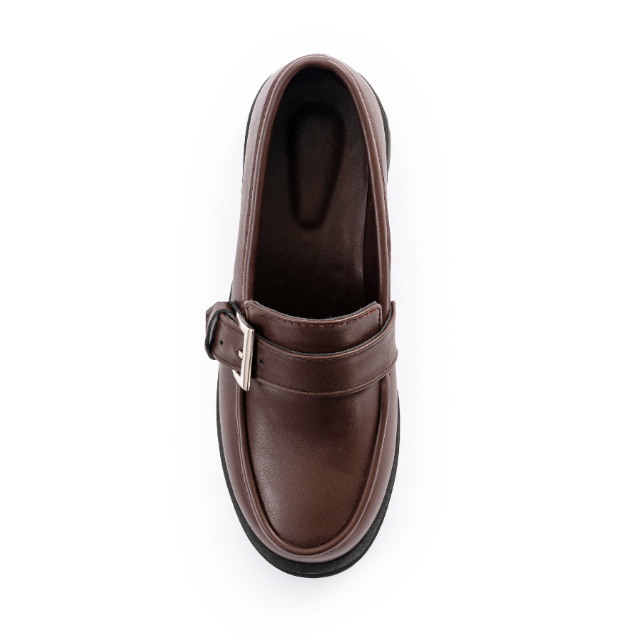 MASSIVO BUCKLED BROWN LOAFERS