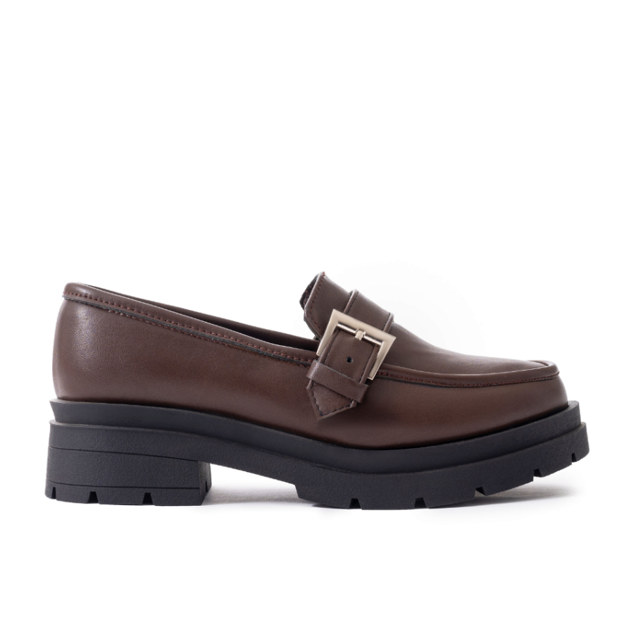 MASSIVO BUCKLED BROWN LOAFERS