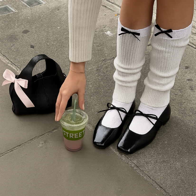 BAILATIRA SCRUNCHED BLACK FLATS